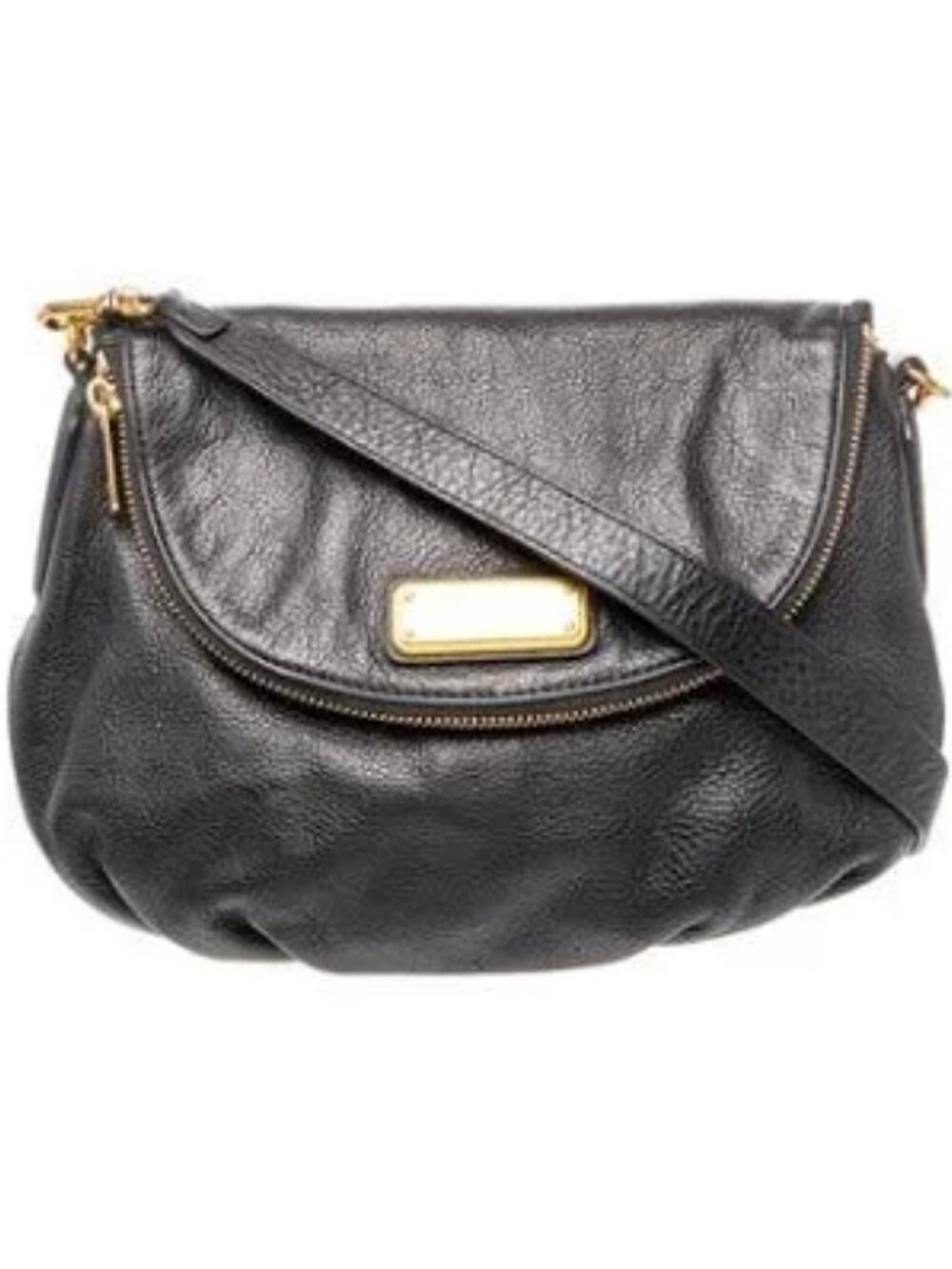 Womens Marc by Marc Jacobs Natasha Leather Crossbody Black and Gold